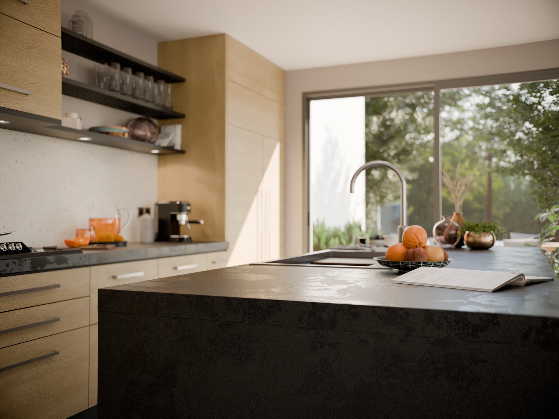 Plan de travail stratifié sur mesure de Sofema dans une cuisine moderne