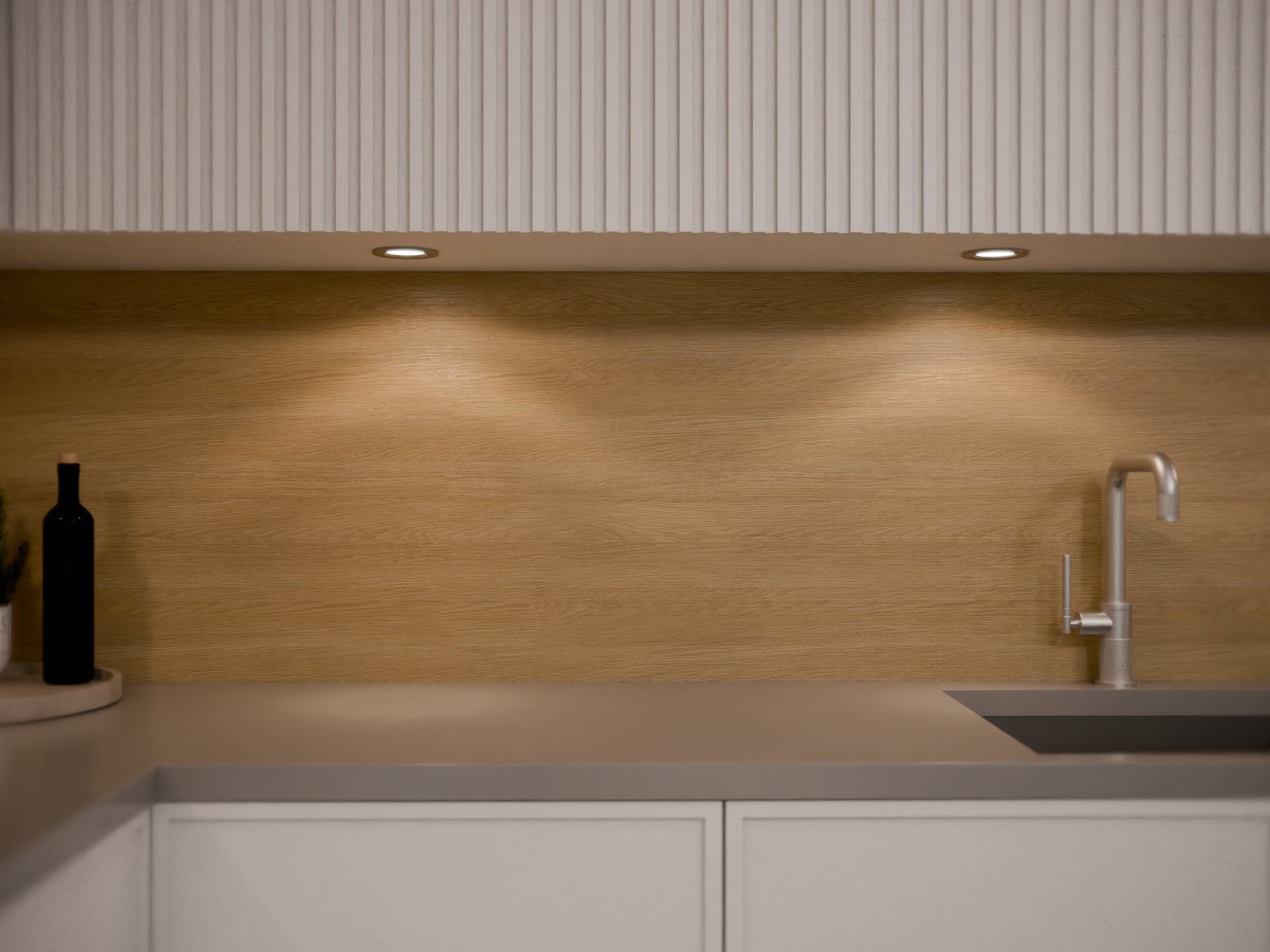 Crédence et plan de travail stratifié sur mesure Sofema imitation bois